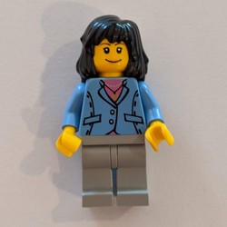 Woman - Medium Blue Torso, Light Bluish Gray Legs