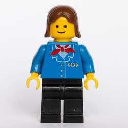 Train Worker - Blue Jacket, Black Legs, Female