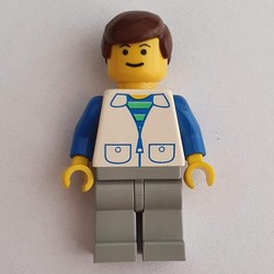 Man - White Jacket, Blue Arms, Light Gray Legs