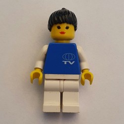TV Worker - Blue Torso, White Legs, Female