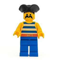 Pirate - Blue Stripes, Blue Legs, Black Tricorne