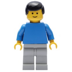Man - Blue Torso, Light grey Legs, Black Hair