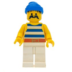 Pirate - Blue Stripes, White Legs, Blue Bandana