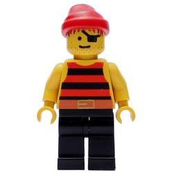 Pirate - Red/Black Stripes, Black Legs, Red Bandana, Eyepatch (Old)