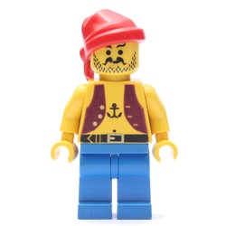 Pirate - Dark Purple Vest, Anchor Tattoo, Blue Legs, Red Bandana