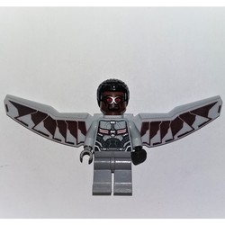 Falcon with Light Bluish Gray and Dark Red Wings