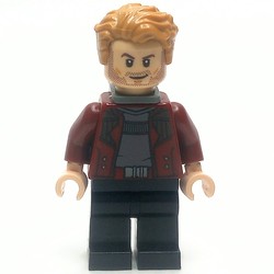Star-Lord in Dark Red Outfit with Open Jacket and Neck Bracket