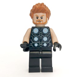 Thor with 6 Silver Circles on Chest and Medium Nougat Hair