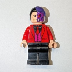 Two-Face with Red Jacket, Dark Pink Vest and Black Shirt