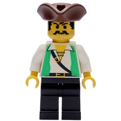 Pirate - Green Vest, Black Legs, Brown Tricorne