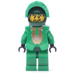 Rascus with Plain Green Torso, Gold Pattern Armor, and Dark Green Hips and Helmet