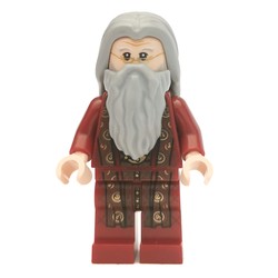 Albus Dumbledore, Dark Red Robes, Light Bluish Gray Hair and Beard