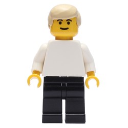 Soccer Player White Torso, Black Legs, Tan Hair
