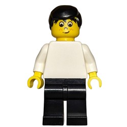Soccer Player White Torso, Black Legs, Black Hair, Freckles