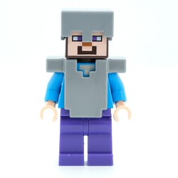 Steve in Flat Silver Helmet and Armor