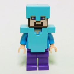 Steve in Medium Azure Helmet and Armor, Purple Legs