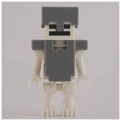 Skeleton, Square Skull, Flat Silver Helmet and Armor