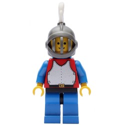 Knight (Breastplate on Red) - Blue Legs, White Plume