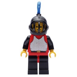 Knight (Breastplate on Red) - Black Legs, Blue Plume