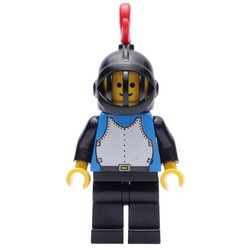 Knight (Breastplate on Blue) - Black Legs, Black Helmet, Red Plume
