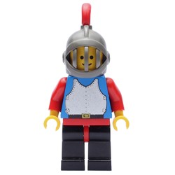 Knight (Breastplate on Blue) - Black Legs, Red Plume