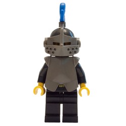 Knight (Breastplate on Black) - Black Legs, Armor, Blue Plume