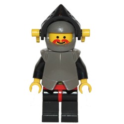 Knight (Breastplate on Black) - Black Legs, Armor, Yellow Dragon Plume