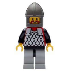 Knight (Scale Mail on Red) - Black Arms, Light Gray Legs, Dark Gray Chin-Guard