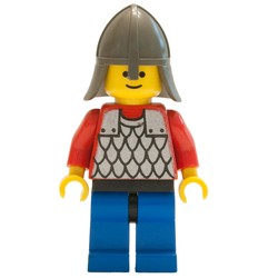Knight (Scale Mail on Red) - Red Arms, Blue Legs, Dark Gray Neck-Protector