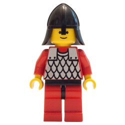 Knight (Scale Mail on Red) - Red Arms, Red Legs, Black Neck-Protector