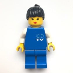 TV Worker - White Torso, Blue Legs, Female