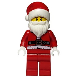 Santa, Coat and Belt, Plain Red Legs, Santa Hat, Brown Eyebrows