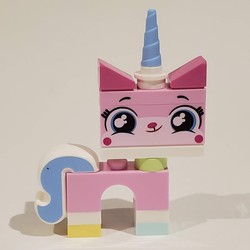 Unikitty, Light Aqua Foot, Closed Mouth, Crescent Eyes
