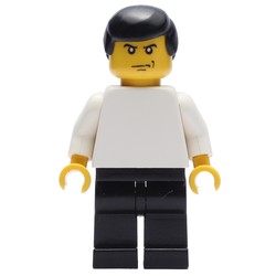 Soccer Player White Plain Torso, Black Legs 2