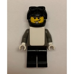 Snowboarder, Dark Gray, Black Helmet, White Vest