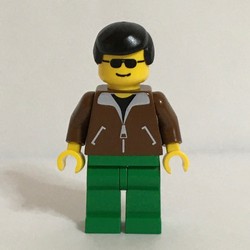 Man - Brown Jacket, Green Legs