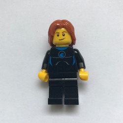 Man, Black Wetsuit, Mid-Length Dark Orange Hair