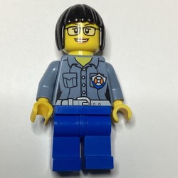 Coast Guard, Woman, Sand Blue Shirt with Badge, Glasses