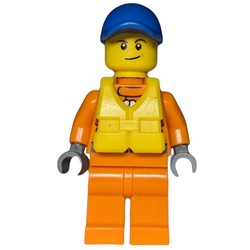 Coast Guard, Orange Jumpsuit, Blue Cap, Yellow Life Vest