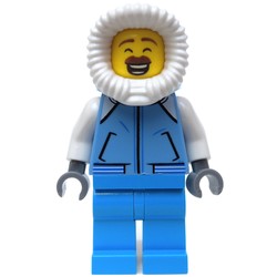 Man, Medium Blue Jacket, Dark Azure Legs, Hood, Moustache