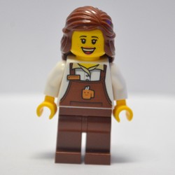 Barista, White Torso, Reddish Brown Apron