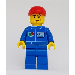 Racer, Blue Jumpsuit with Octan Logo, Red Cap