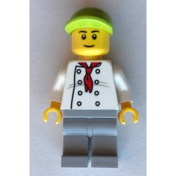 Chef, Red Neckerchief, Light Bluish Gray Legs, Lime Cap