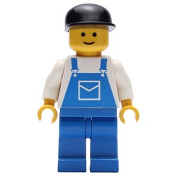 Man, Blue Overalls, Black Cap