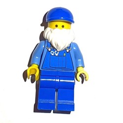 Medium Blue Torso, Blue Legs, Blue Cap, White Beard