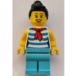 White Torso, Medium Azure Legs, Black Hair