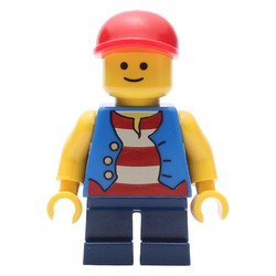 Kid, Blue Torso, Dark Blue Legs, Red Cap