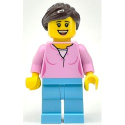 Bright Pink Torso, Medium Azure Legs, Dark Brown Hair