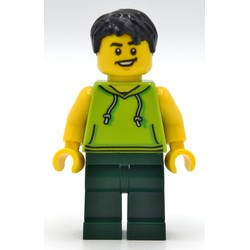 Lime Torso, Dark Green Legs, Black Hair