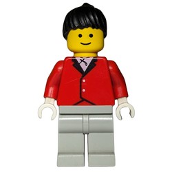 Woman, Red Riding Jacket, Light Gray Legs, Black Hair